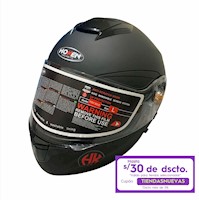 Casco Integral Hoken Negro con ventilas